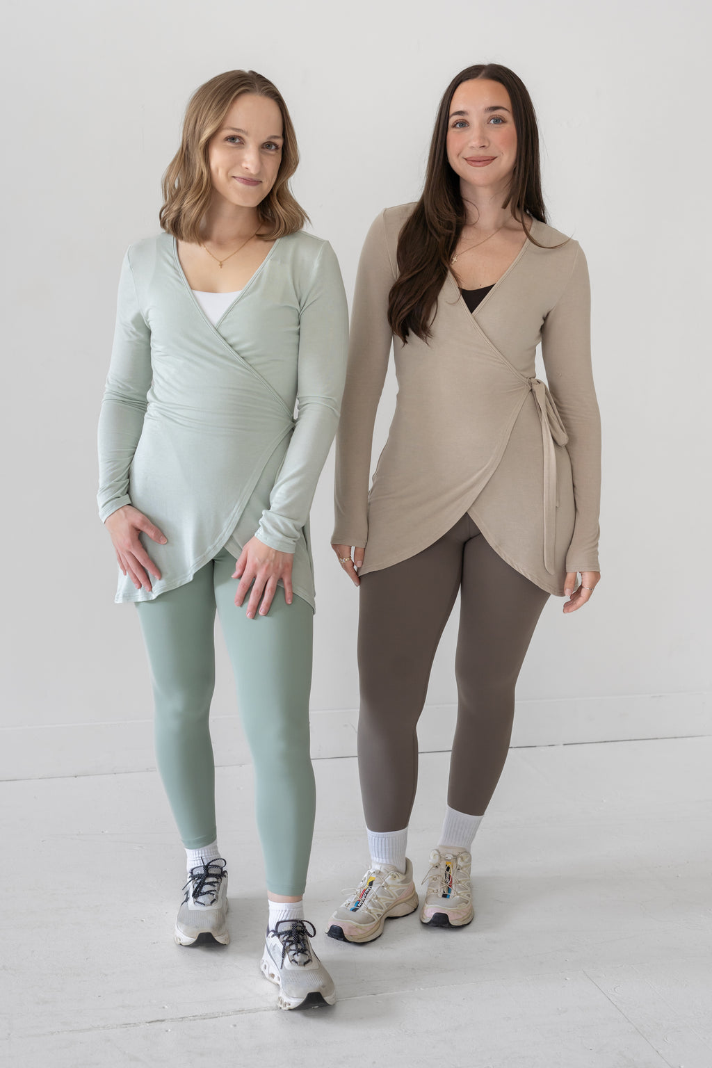 The Signature Wrap Top - Warm Grey